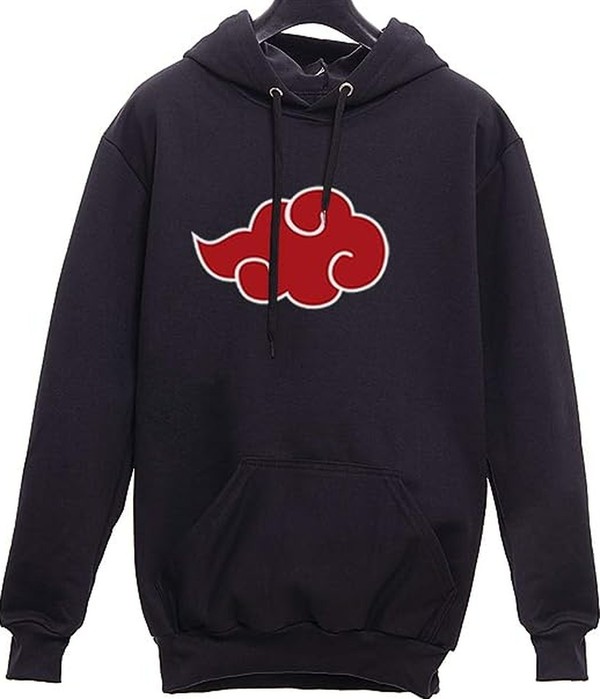 Blusa Moletom Naruto Símbolo Akatsuki Nuvem Vermelha com Capuz