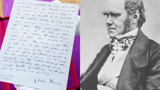 Rara amostra de caligrafia de Darwin irá a leilão por até R$ 4,1 milhões