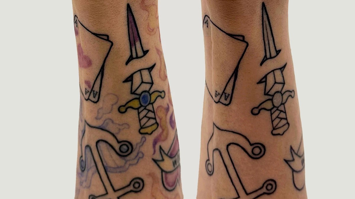 Nova tinta de tatuagem liga e desliga suas cores de acordo com a luz