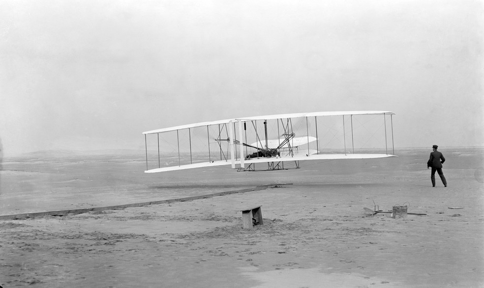 Wrightflyer, criação dos irmãos Wright — Foto: Wikimedia Commons