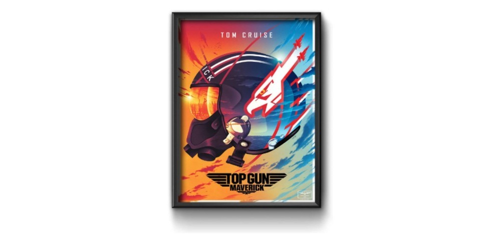 O quadro decorativo do Top Gun é referente ao 2º filme da franquia, Maverick, lançado em 2022  — Foto: Reprodução/Amazon