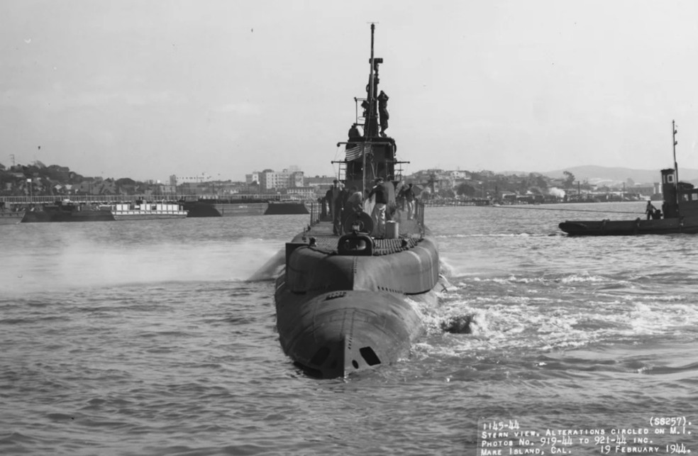 O USS Harder foi um dos submarinos americanos mais célebres da Segunda Guerra Mundial — Foto: Marinha dos EUA