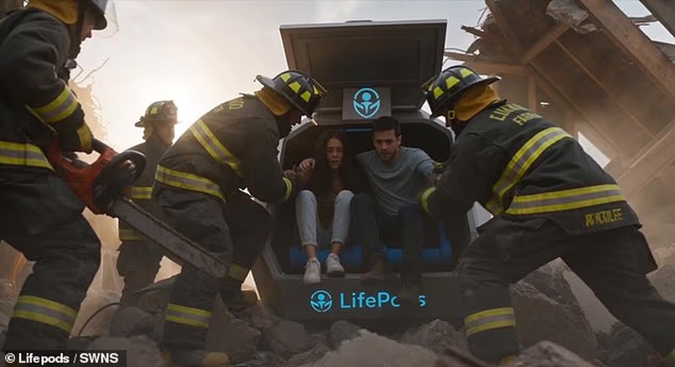 O Q01 foi especialmente projetado para resistir a terremotos, desabamentos estruturais e desastres relacionados à instabilidade de edifícios — Foto: Lifepods/SWNS