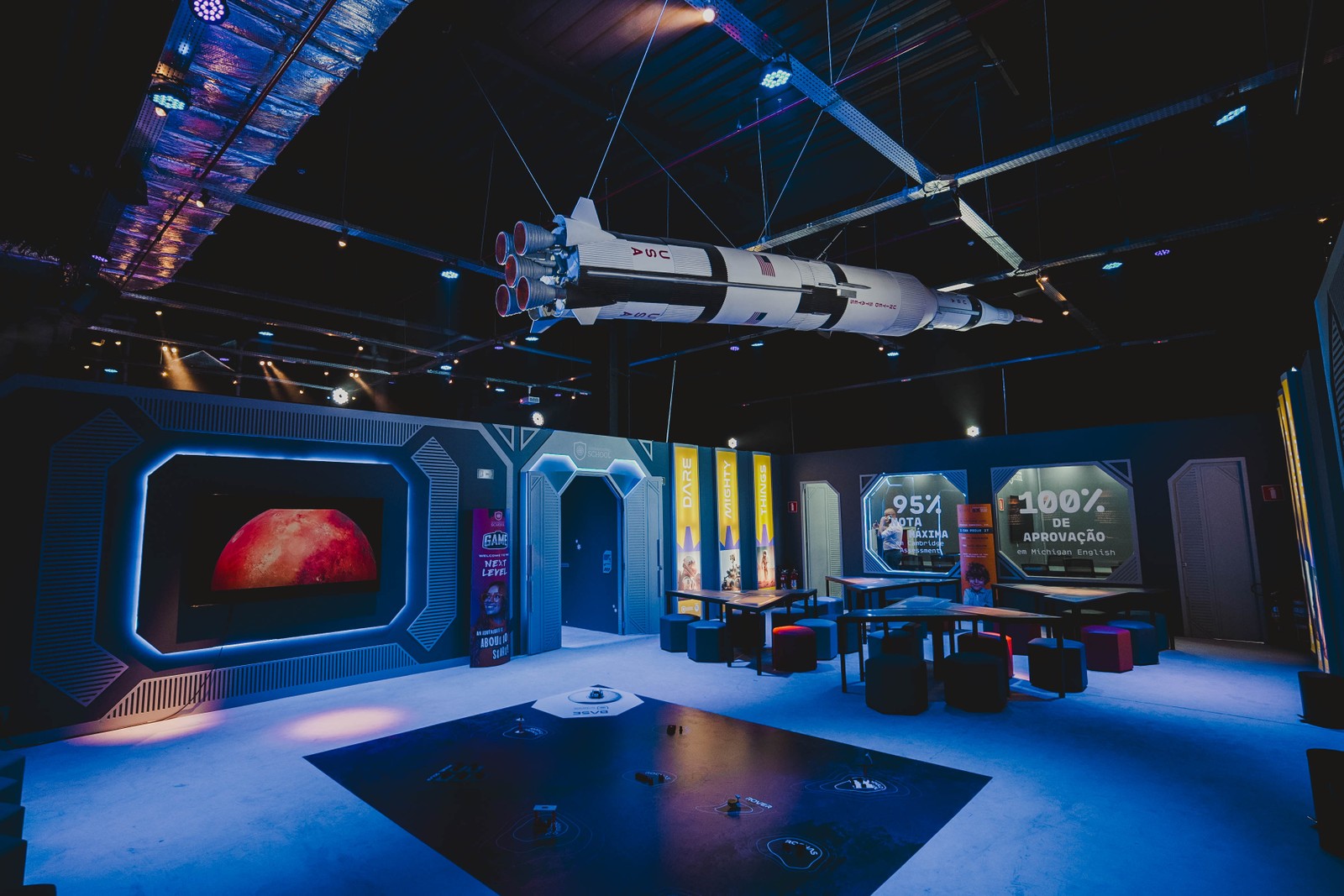 Um dos ambientes da exposição "Missão Marte", em São Paulo — Foto: Ale Cavalieri
