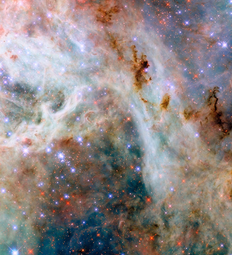 Hubble revela foto de paisagem cósmica perto da Nebulosa da Tarântula