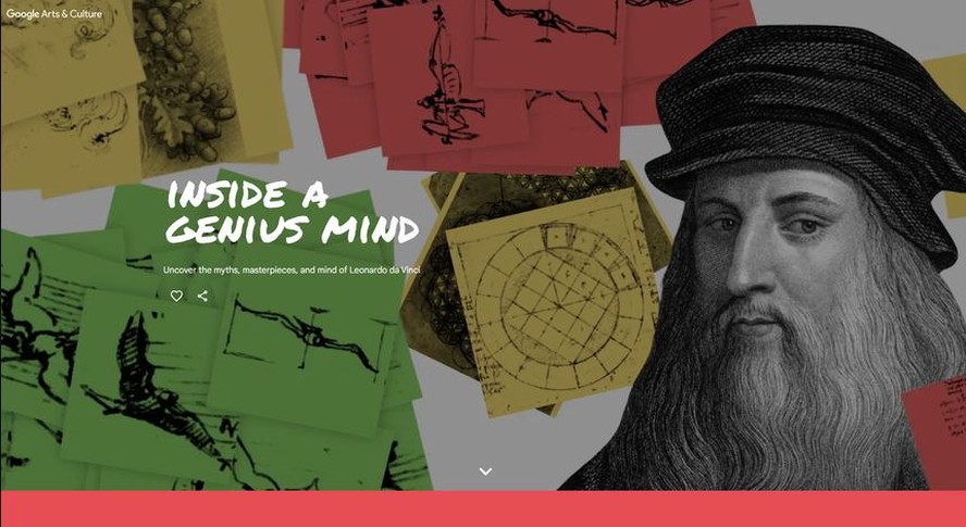 Google Arts & Culture lança galeria virtual com obras do Leonardo da Vinci nesta segunda-feira (03)
