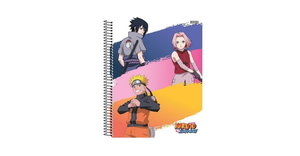 Caderno universitário Naruto São Domingos acompanha adesivos — Foto: Reprodução/Amazon