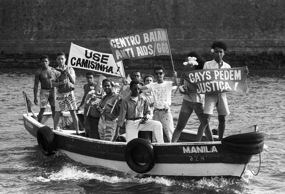 A comunidade LGBTQIAP+, como um dos principais grupos afetados pelo preconceito às pessoas soropositivas, assumiu a frente no ativismo pela causa — Foto: Marcio Lima/Agência O Globo
