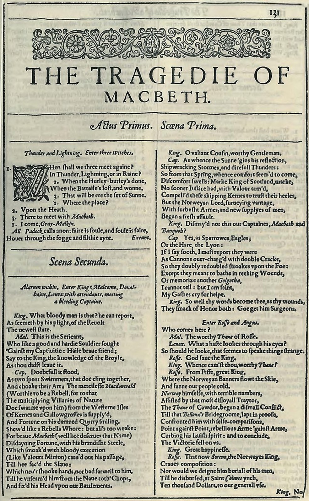Foi durante o espetáculo de 'Macbeth', famosa peça de Shakespeare que o motim começou  — Foto: Reprodução/Wikimedia Commons