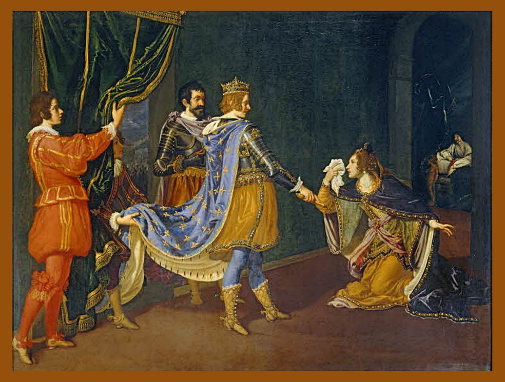 "Isabela implora perante o rei Carlos VIII", pintura de Giovanni Bilivert — Foto: Wikimedia Commons