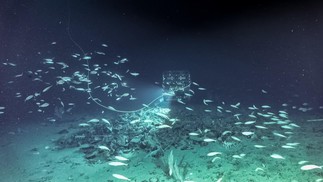 Investigação subaquática do navio romano naufragado  — Foto: Patrimonio Subacqueo/Reprodução/Facebook