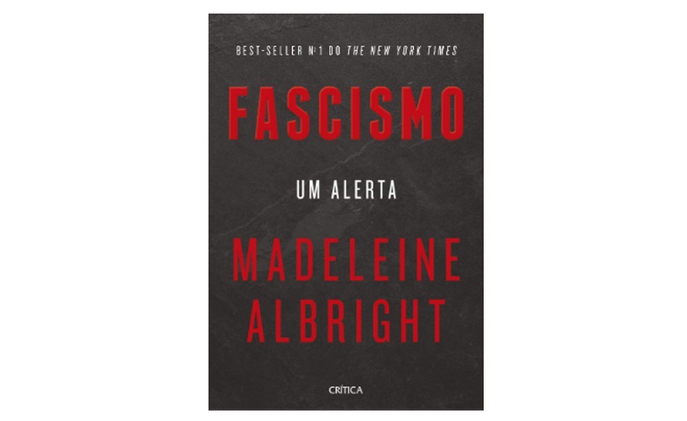 Capa do livro "Fascismo: um alerta" é simples, mas as letras vermelhas chamam atenção  — Foto: Reprodução/Amazon