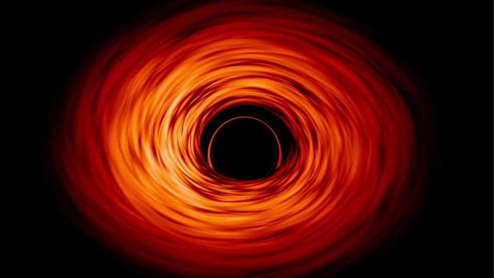 Visualização de um disco de acreção de buraco negro — Foto: Nasa