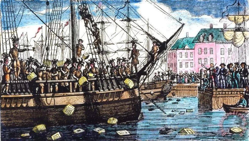 "A Festa do Chá de Boston", um dos estopins da independência (Foto: Reprodução) — Foto: Galileu