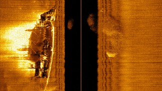 Varredura de sonar dos destroços do HMS Nottingham — Foto: ProjectXplore