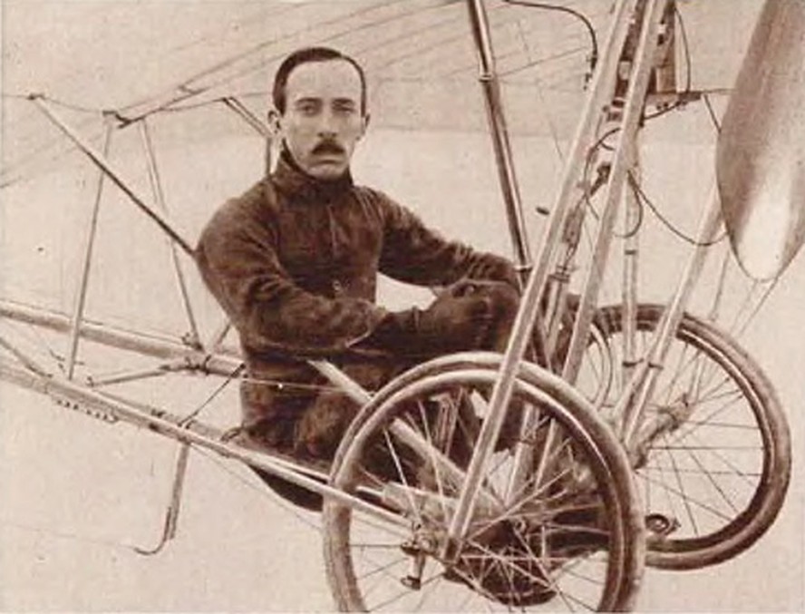 Imagem de Santos Dumont a bordo do Deimoselle