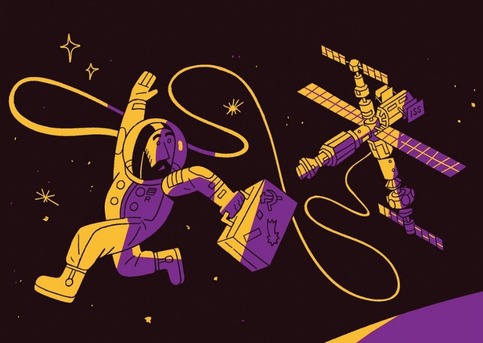 A Rússia não faz mais viagens regulares à ISS, como aconteceu durante décadas. Saída veio após anúncio da estação espacial própria do país — Foto: Bernardo França