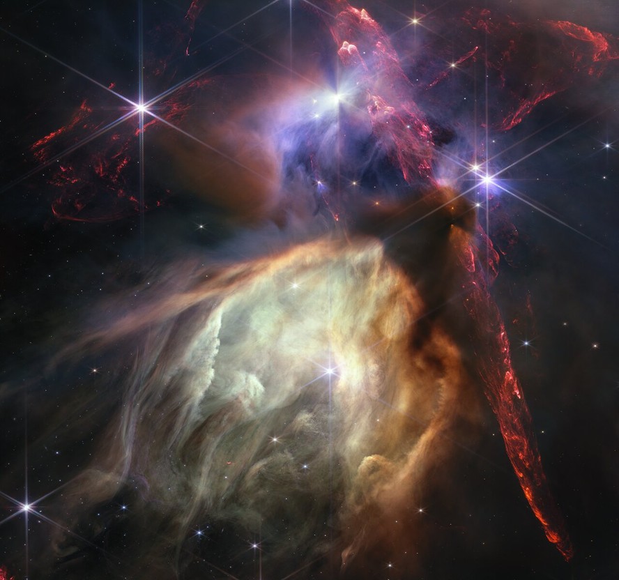 Complexo de nuvens Rho Ophiuchi, registrado pelo telescópio James Webb