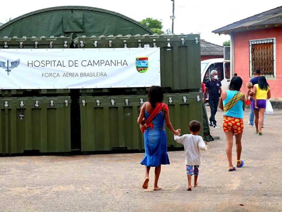 Hospital de Campanha Yanomami montado na Casa de Saúde Indígena em Boa Vista (RR) — Foto: Rovena Rosa/Agência Brasil