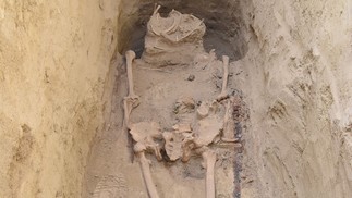 O guerreiro encontrado no túmulo — Foto: Museu Szent István Király