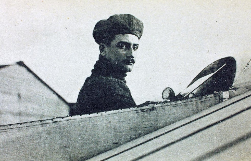 Em 6 de setembro de 1911, Garros quebrou seu primeiro recorde de altitude, atingindo 3.910 metros — Foto: San Diego Air and Space Museum Archive