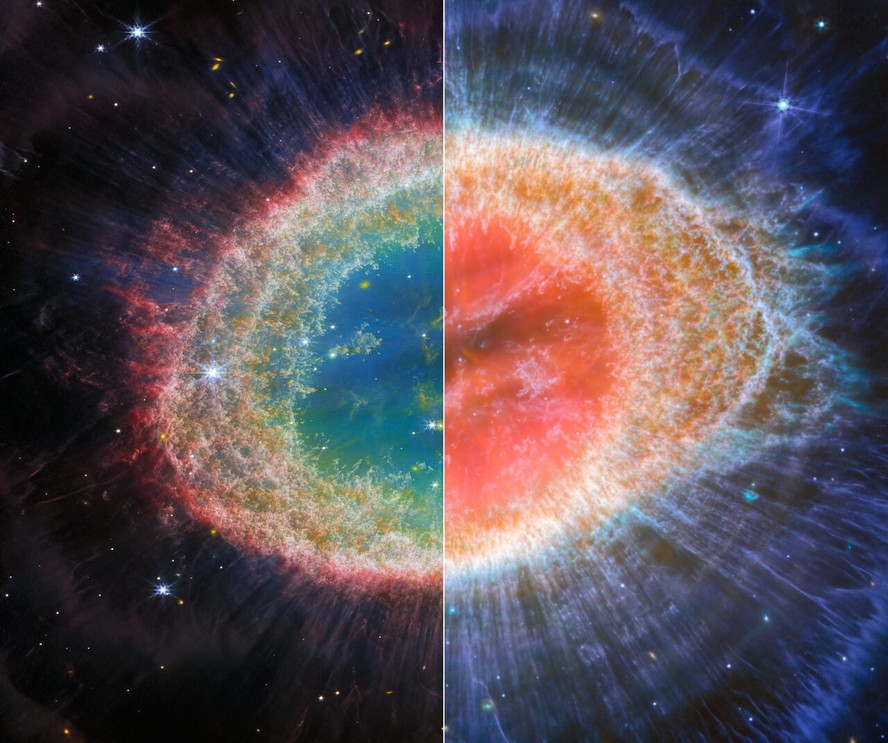 Webb captura a beleza detalhada da Nebulosa do Anel (imagens dos instrumentos NIRCam e MIRI)
