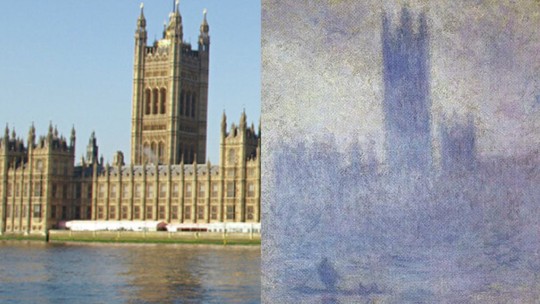 Cenário embaçado de quadros impressionistas retratavam poluição