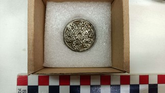 Ornamento de cinto de prata — Foto: Museu Szent István Király