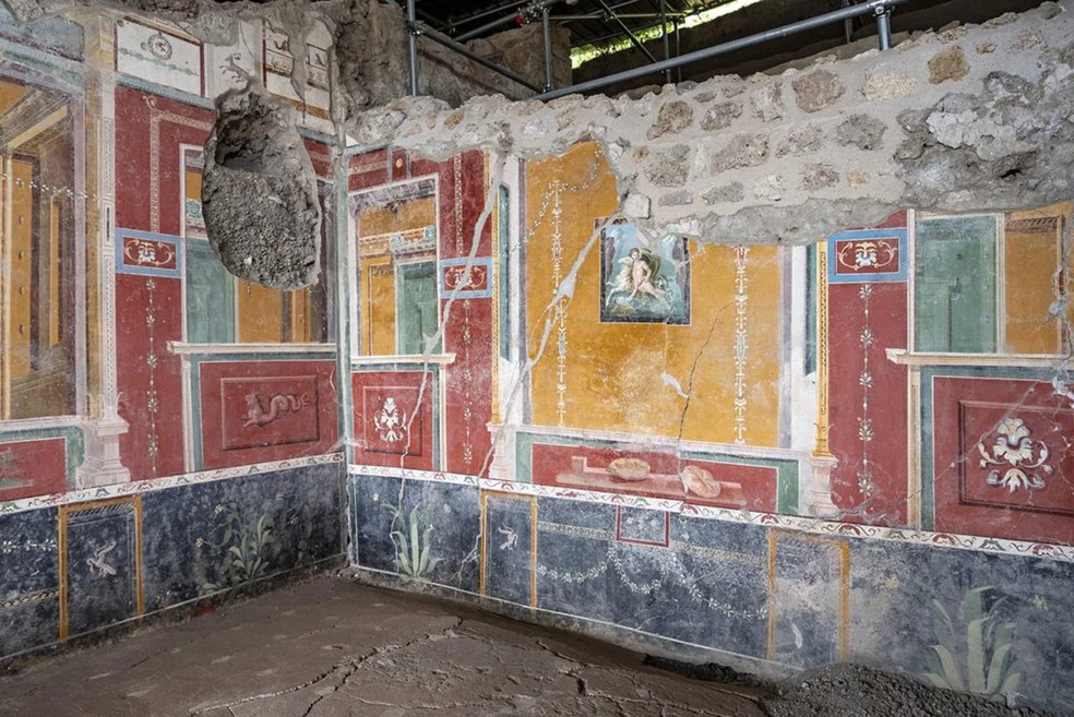 A casa de Phrixus e Helle, em Pompeia, onde a família morreu — Foto: Parque Arqueológico de Pompeia