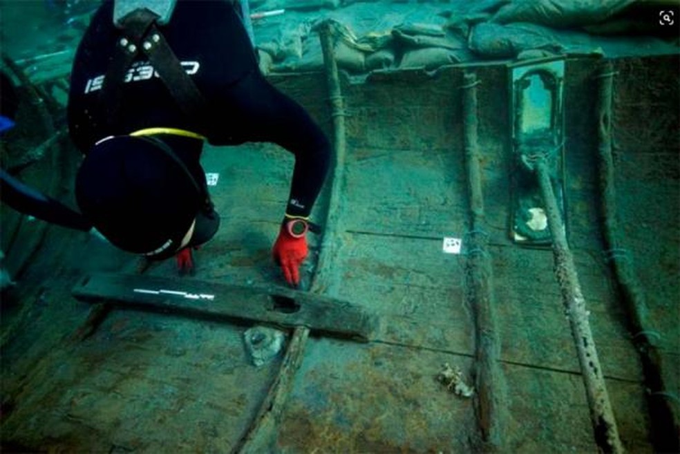Foram 560 horas de mergulhos para realizar o mapeamento do Mazarrón II — Foto: Jose A Moya / Regional Government of Murcia
