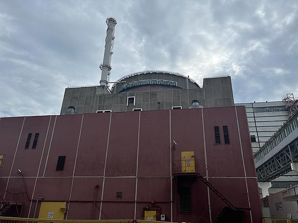 A Missão de Apoio e Assistência da AIEA a Zaporizhzhya (ISAMZ) chegando à usina nuclear de Zaporizhzhya — Foto: banco de imagens AIEA - Wikimedia commons