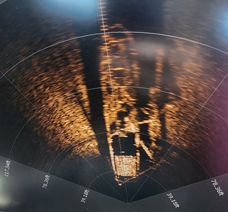 Imagem de sonar do Trinidad do veículo operado remotamente — Foto: Tamara Thomsen, Tom Crossmon