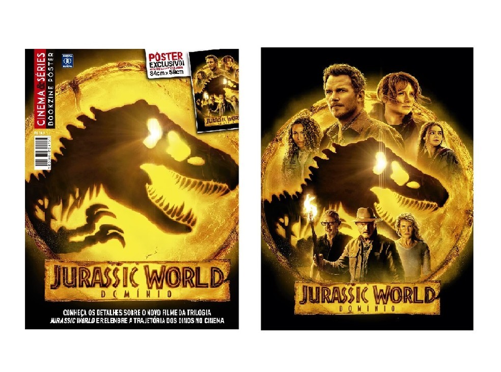 Superpôster Cinema e Séries Jurassic World reproduz o cartaz oficial do filme "Jurassic Park - Domínio" — Foto: Reprodução/Amazon