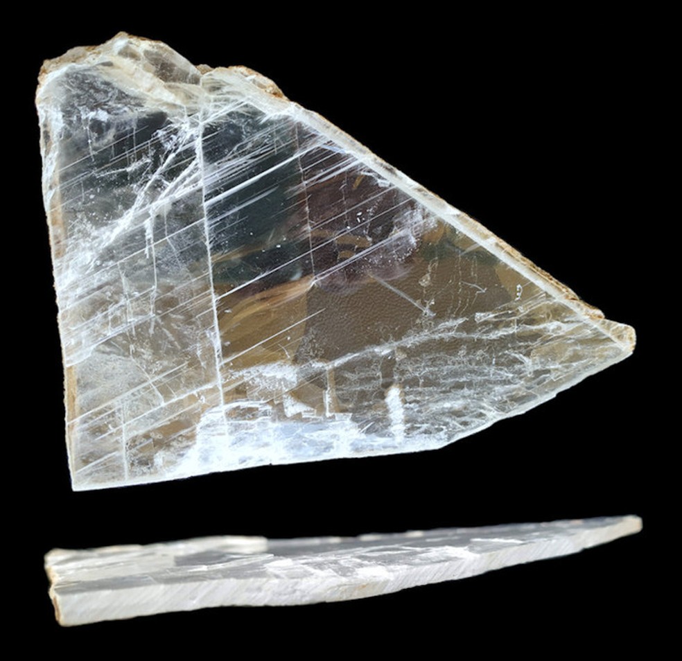 Lápis especular, o mineral de gesso transparente amplamente extraído na região durante a era romana — Foto: Manuel Pina L / CC BY-SA 4.0