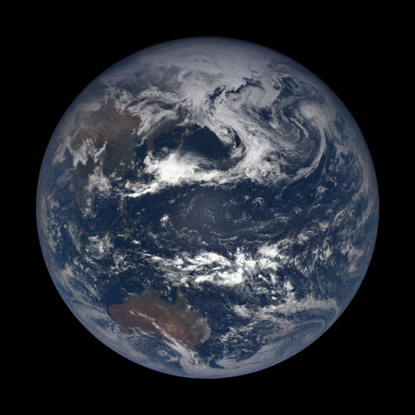 Animação mostra a rotação da Terra — Foto: NOAA/NASA EPIC Team