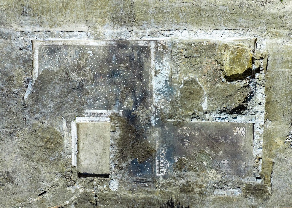 Sobrevoo do sítio arqueológico em Castel di Guido — Foto: Ministério da Cultura da Itália