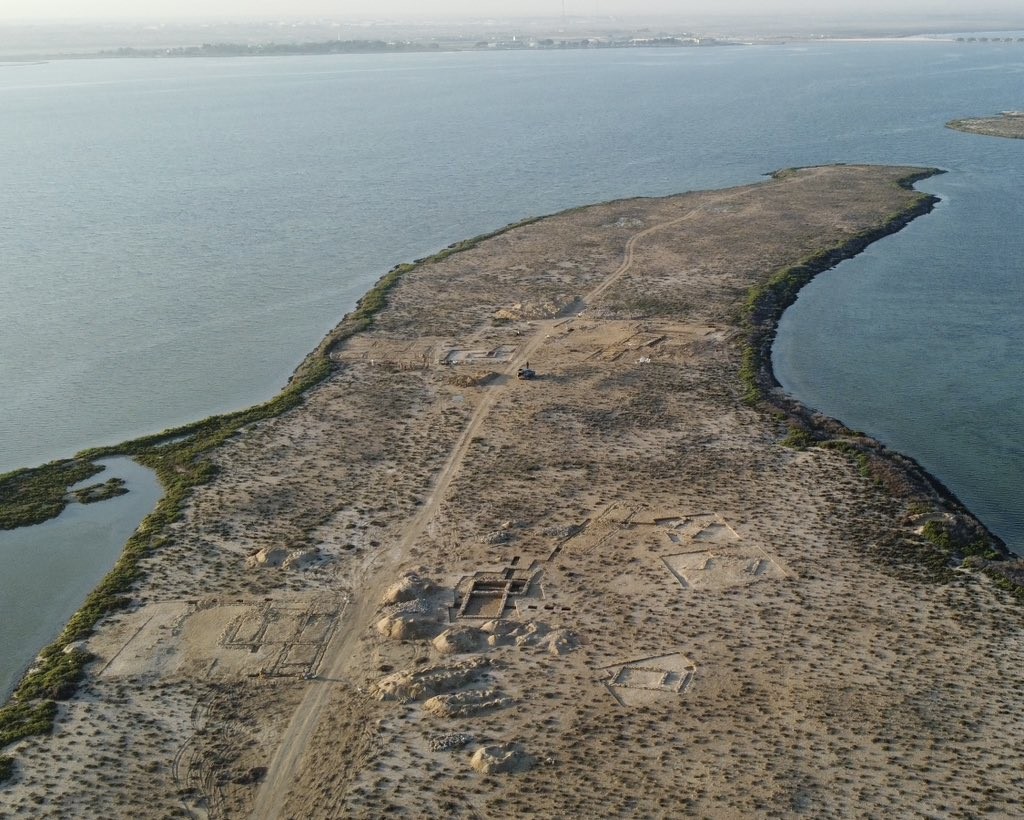 A cidade de pérolas fica na Ilha de Siniyah, que protege os pântanos de Khor al-Beida em Umm al-Quwain — Foto: @uaq_tad/Reprodução/Twitter
