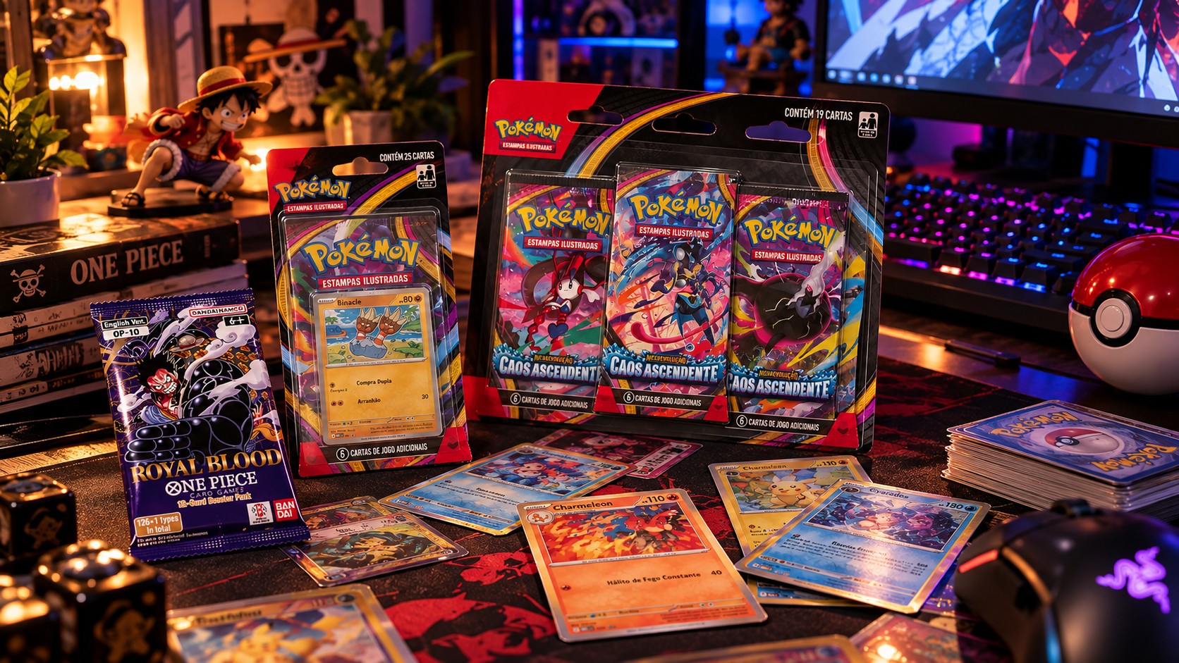 Pokémon TCG e One Piece: 5 colecionáveis por até R$ 55 no Dia das Crianças
