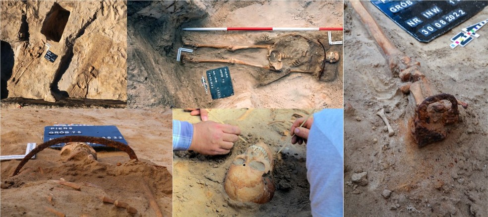 Ainda estão sendo realizadas pesquisas sobre os restos mortais da "vampira", cuja descoberta foi o maior acontecimento das escavações de 2022. — Foto: Divulgação/Nicolaus Copernicus University