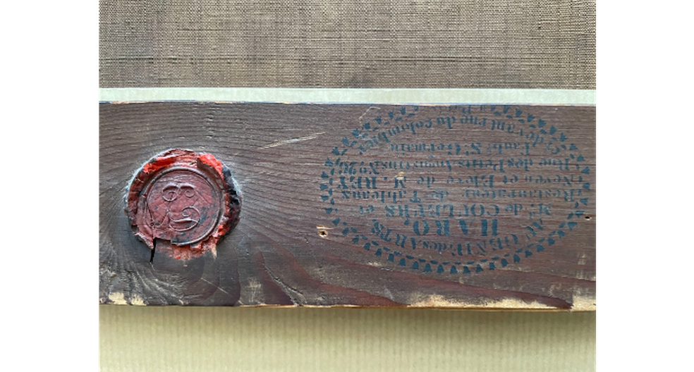 O selo e o certificado atrás do quadro — Foto: Hôtel Drouot