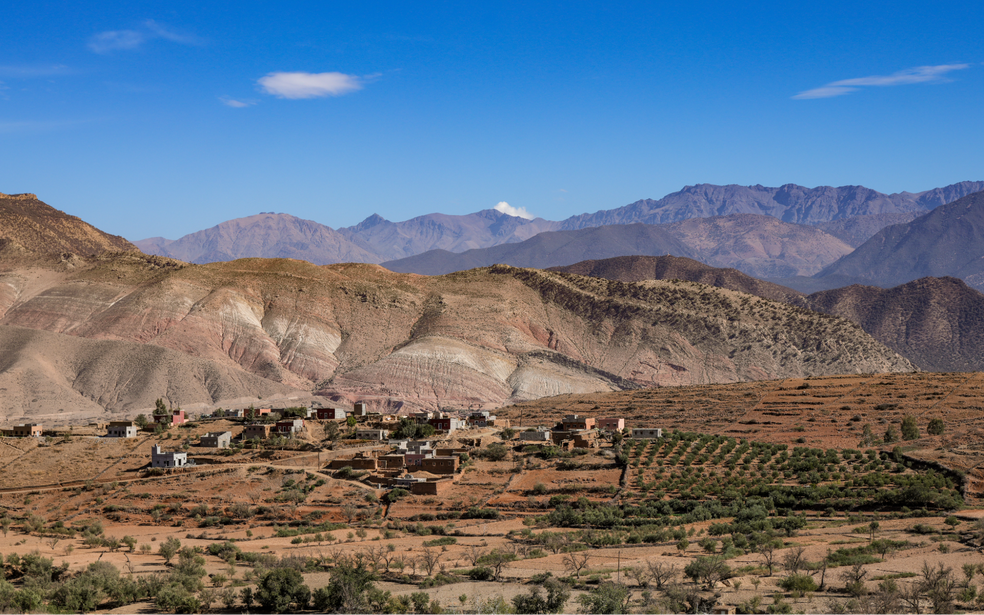 O Alto Atlas Central é a seção mais imponente da Cordilheira do Atlas, sendo que é habitada por diferentes culturas e apresenta paisagens espectaculares — Foto: Timothy A. Gonsalves/Wikimedia Commons