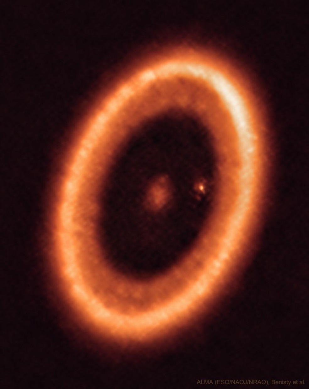 Imagem do sistema PDS 70  — Foto: VLT/MUSE (ESO); M. Benisty et al.