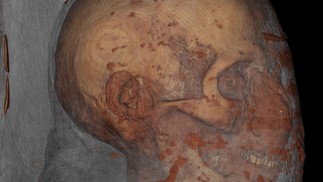 Especialistas em imagem da Keck Medicine da USC capturaram o crânio e as características faciais de Nes-Hor em um modelo digital 3D — Foto: Keck Medicine da USC