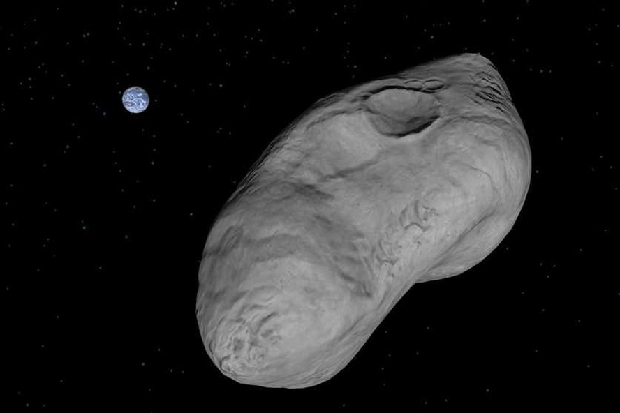 Impressão artística de asteroide que pode atingir a Terra em 22 dezembro de 2032, com 'potencial para destruir uma cidade'