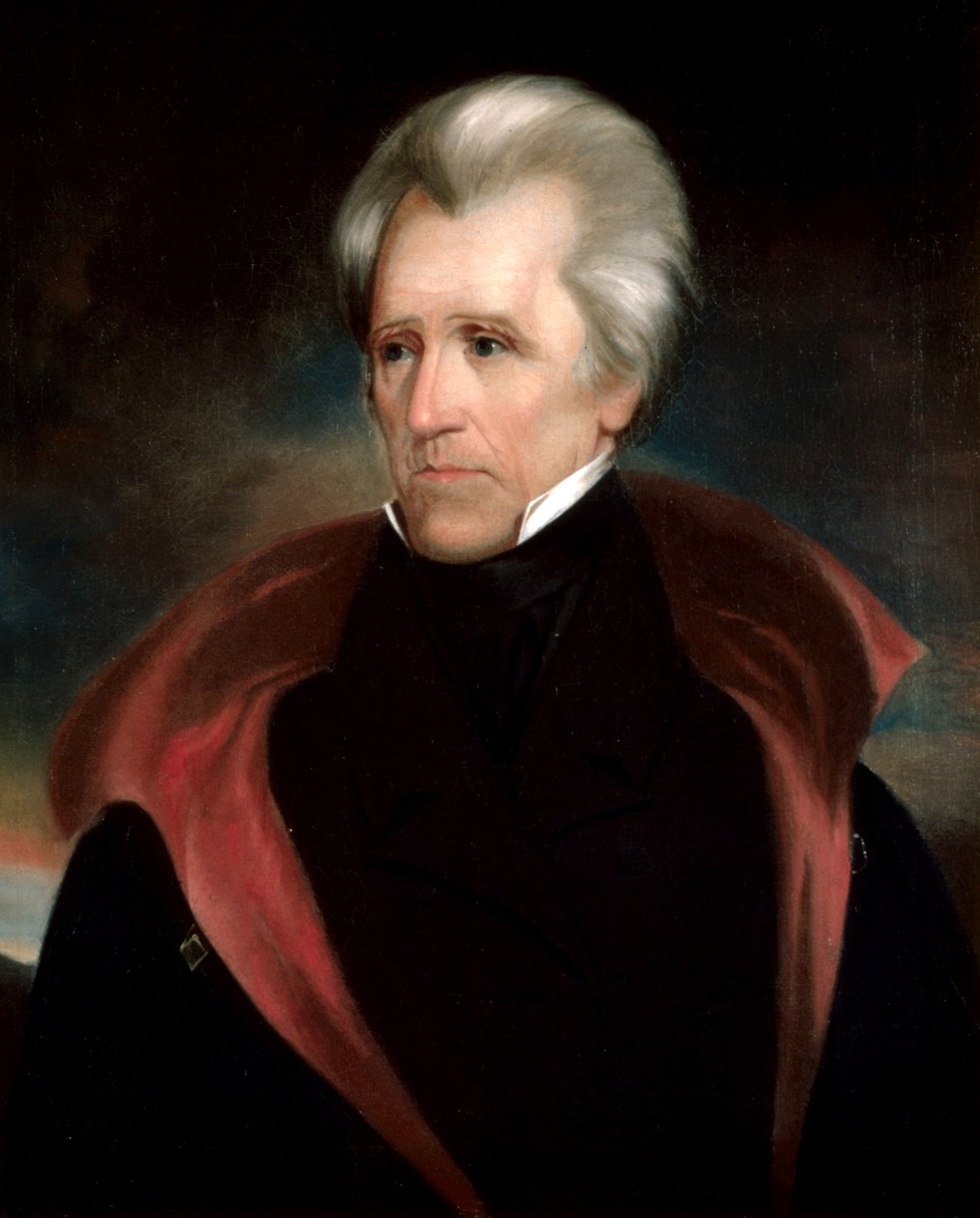 O ex-presidente dos EUA, Andrew jackson, que governou de 1829 a 1837. — Foto: Wikimedia Commons