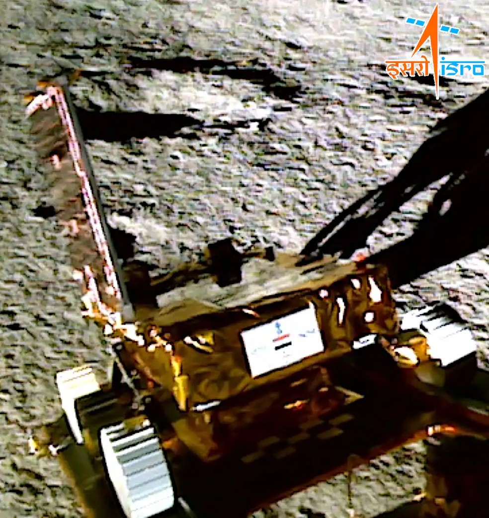 Chandrayaan-3 confirmou a presença de oxigênio, enxofre, cálcio, ferro, entre outras substâncias, no lado oculto da Lua — Foto: Organização Indiana de Pesquisa Espacial