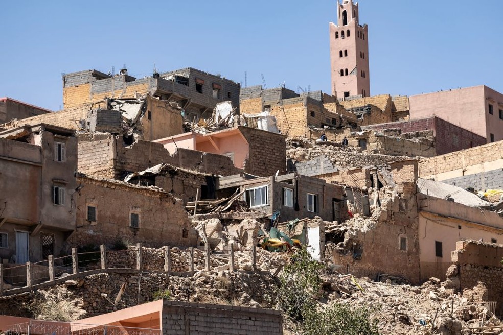 O terremoto foi o mais mortal em décadas de história de Marrocos e matou pelo menos 1.000 pessoas — Foto: FADEL SENNA/AFP via Getty Images
