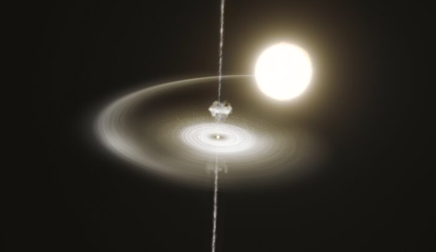Impressão artística do pulsar PSR J1023+0038