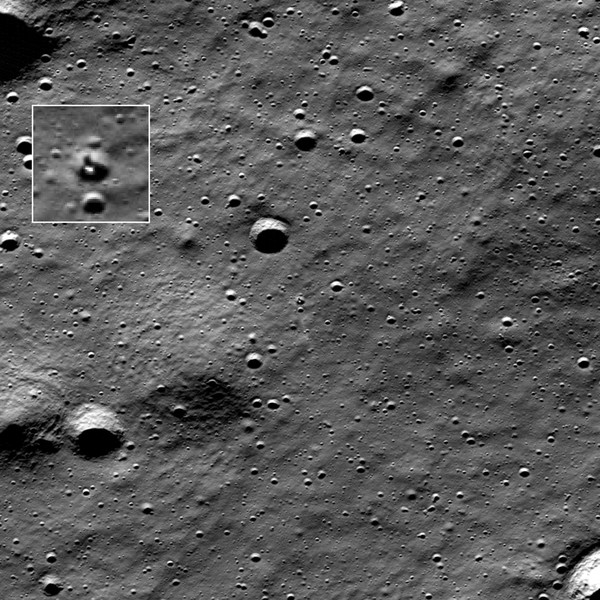 Imagens mostram módulo da Nasa repousando em cratera após colapsar na Lua