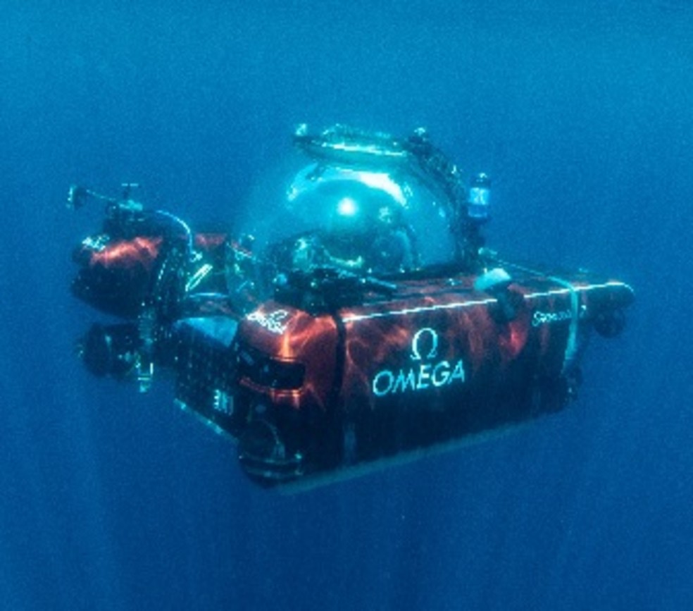 Imagem do submersível Omega Seamaster II que captou as imagens dos animais no oásis  — Foto: Missão Nekton Maldivas (c) Nekton 2022